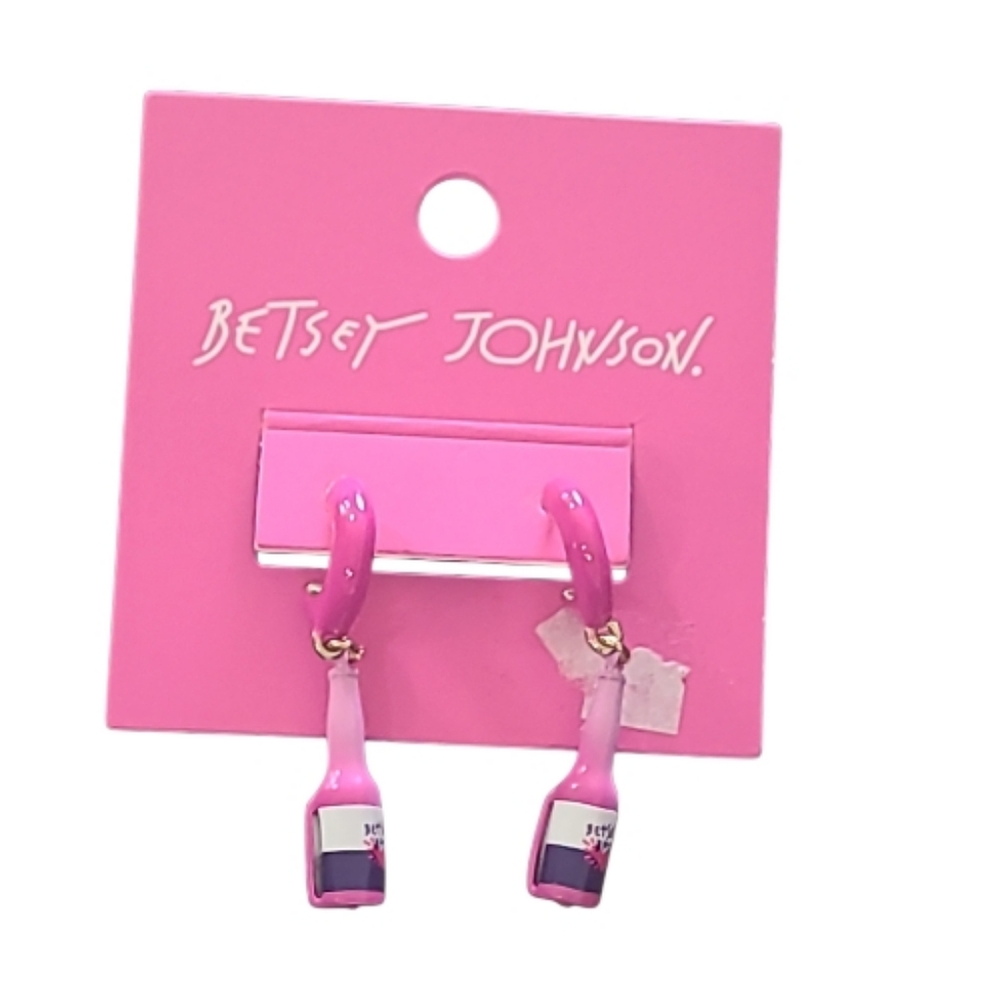 Betsey Johnson Pink Bottle Earrings